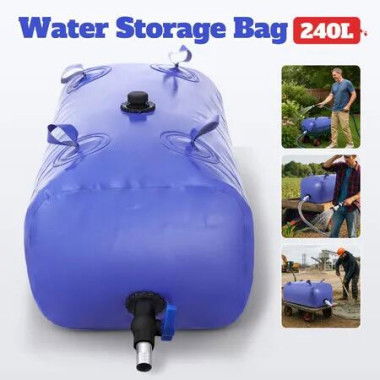240L Large Water Storage Bladder Tank Container Soft Bag Foldable Portable for Emergency Camping Fishing Boating Drought Resistance Fire Prevention