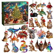 Detailed information about the product 24Days Australian Aussie Wildlife Christmas Advent Calendar 24Pc 3cm Flat Acrylic Blind Box Ornament Set Kids Holiday Gift