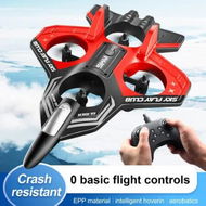 Detailed information about the product 2.4G 4CH RC EPP Foam Fighter Plane 360 Degrees Stunt Tumbling,One-Key Takeoff,LED Lights Best Kids Toy Gift Color Red