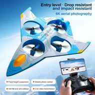 Detailed information about the product 2.4G 4CH RC Foam Fighter Plane 6K Camera 360 Degrees Stunt Tumbling,One-Key Takeoff,LED Lights Best Kids Toy Gift Color Blue