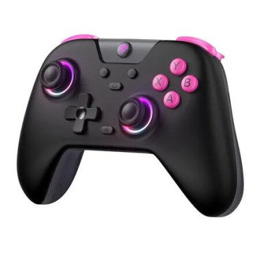 2.4G Controller for PC, Steam, Switch with Hall Triggers, Hall Joysticks and RGB Light, Black