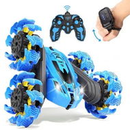 Detailed information about the product 2.4GHz 4WD Remote Control Gesture Sensor Toy Car Double Sided Rotating RC Car with Light and Music, Great Gift for 4-12 Year Old Kids (Blue)