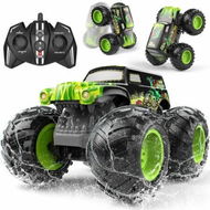 Detailed information about the product 2.4GHz Amphibious Remote Control Car 1:14 Waterproof Monster Truck Toy Double Wheelie RC Trucks 4WD Off-Road Vehicle for Boys Girls 6-12+,Green