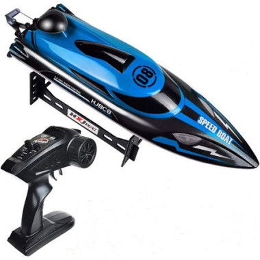 2.4GHz RC Boat 25 KM/H High-Speed Remote Control Boat For Adults And Kids For Lakes And Pools Low Battery Alarm (Blue)