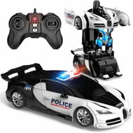 Detailed information about the product 2.4GHZ Remote Control Car One-Click Becoming Robot Transforming Toys Car Smooth Deformation Demo Mode 360 Degree Rotation-Black