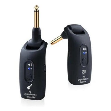 2.4GHz Wireless Guitar System Rechargeable Audio Wireless Transmitter Receiver for Guitar Bass Electric Instruments, Over 30m/100 Feet Transmission,280 Degree Rotatable, 4hours Woring Timeï¼ˆA9 Blackï¼‰
