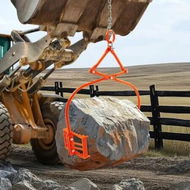 Detailed information about the product 24in Stone Lifting Tongs 2 Claw Steel Rock Tongs Swivel Log Grapple