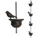 2.4Meter Mobile Birds on Cups Rain Chain for Outside, Rain Chains for Gutters Downspouts, Dark Bronze. Available at Crazy Sales for $29.95