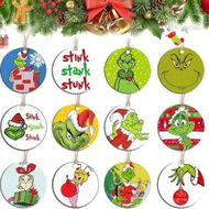 Detailed information about the product 24pcs Christmas Grinch Wooden Ornaments Hanging Christmas Wood Decors Sign Pendants With Rope For Christmas Tree Home Decor