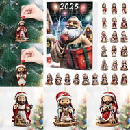 Detailed information about the product 24PCS Jesus Pendant Christmas Advent Calendar 2D Acrylic 24 Christmas Advent Calendar Countdown Pendant For Christmas Tree Decoration