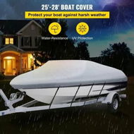 Detailed information about the product 25-28 FT Trailerable Boat Cover Waterproof Heavy Duty V-Hull Fish Runabout