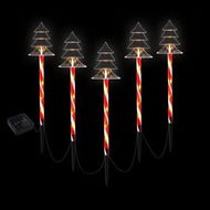 Detailed information about the product 25 LED 5 PCS Christmas Lights Path Ground Light Garden Decorations Jingle Jollys