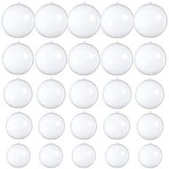 Detailed information about the product 25 PCS Clear Plastic Fillable Ornaments,Transparent DIY Craft Ball,Clear DIY Christmas Ornament 5 Different Sizes