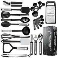 Detailed information about the product 25 PCS Cooking Utensils Set,Nonstick and Heat Resistant Nylon Stainless Steel Silicone Spatula Set,Kitchen Gadgets Home Essentials Kitchen Accessories