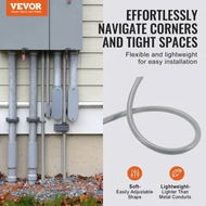 Detailed information about the product 25.4 mm Flexible Electrical Conduit 30.5 m PVC Liquid-Tight Conduit Non-Metallic with 5 Straight and 5 90-Degree Conduit Connector Fittings