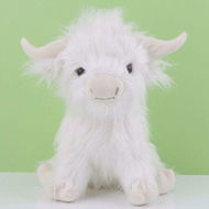 Detailed information about the product 25cm Highland Cow Stuffed Animal Realistic Cow Plush Cattle Simulation Highland Cuddly Plushie Doll Farm Home Decor(White)