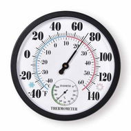 Detailed information about the product 25CM Indoor Outdoor Thermometer Large Numbers Wall Thermometer Hygrometer Garden Decoration (Black)