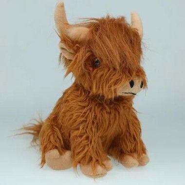 25cm Realistic Highland Cow Stuffed Animal Plush