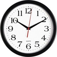 Detailed information about the product 25cm Round Easy-to-Read Quartz Battery Powered Wall Clock For Home Office Or School Black