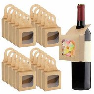 Detailed information about the product 25pcs Kraft Paper Wine Bottle Box with Window,Foldable Wine Candy Boxes for Christmas New Year Wedding Parties Favor Wine Accessory Sets