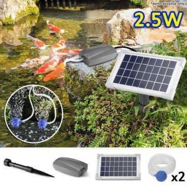 2.5W Solar-Powered Air Oxygenating Pond Pump