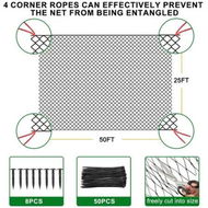 Detailed information about the product 25'x50' durable Bird Netting Fence with 3/4' Mesh-Durable and Effective Solution for Chicken Coops,Fruits,Trees