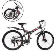 Detailed information about the product 26 Folding Mountain Bicycle 21 Speed Shimano Foldable Bike Black Color