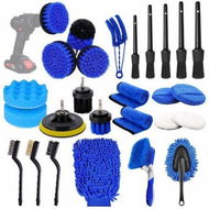 Detailed information about the product 26 Pcs Car Detailing Brush Set Car Wash Kit Auto Detailing Drill Brush Buffing Sponge Pads Kit Car Cleaning Tools Kit-Drill Not Included