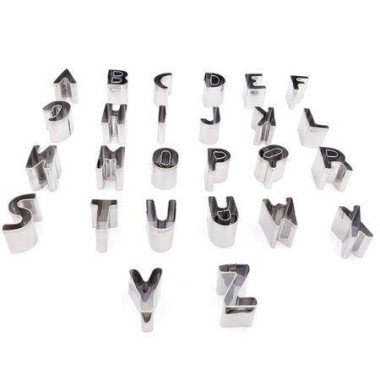 26-piece Small Alphabet Cutters Set (A To Z) - Stainless Steel Decorating Tools - Letters Fondant Cutters.