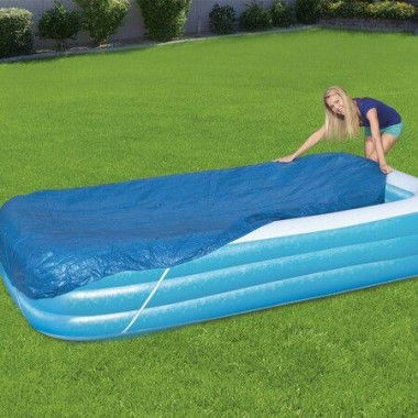 262x175cm Rectangular Inflatable Pool Cover With Holes Suitable For BESTWAY 58319