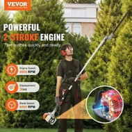 Detailed information about the product 26CC 6-in-1 Multi-Functional Trimming Tools, Gas Hedge Trimmer, Weed Eater, String Trimmer, Brush Cutter, Edger, Pole Saw Chainsaw Pruner with Extension Pole