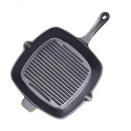 Detailed information about the product 26cm Square Ribbed Cast Iron Frying Pan Skillet Steak Sizzle Platter With Handle