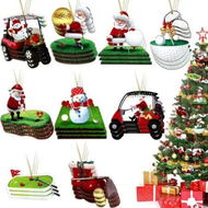 Detailed information about the product 27 Pcs Golf Cart with Wreath Ornament Wooden Ornament Hanging for Christmas Tree Decorative with Rope