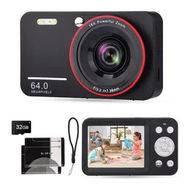 Detailed information about the product 2.7K Digital Camera 64MP Point and Shoot Digital Cameras with 18X Zoom, Autofocus Vlogging Camera for Travel Photo Camera for Kids Beginners (Black)