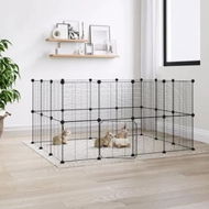 Detailed information about the product 28-Panel Pet Cage with Door Black 35x35 cm Steel