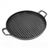Detailed information about the product 28cm Ribbed Cast Iron Frying Pan Skillet Coating Steak Sizzle Platter