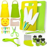 Detailed information about the product 28PC Montessori Kitchen Tools Kids Cooking Safe Knives Educational Birthday Gifts Boys Girls Gifts