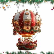 Detailed information about the product 2D Acrylic Ornament Santa Hot Air Balloon Flat Acrylic Pendant, Easy Hanging for Garden Yard Living Room (1 Pack)