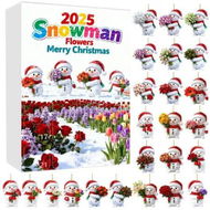 Detailed information about the product 2D Acrylic Snowman Flower Advent Calendar 2025, Unique Merry Christmas Countdown with Surprise Floral Ornaments for Holiday Home Decor
