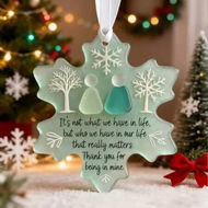 Detailed information about the product 2D Flat Acrylic Pendant,Snowflake Shaped Seaglass Friendship Decor,Christmas Tree Sea Glass Ornament Gifts