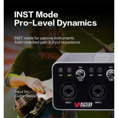 2i2 USB Audio Interface, 24-bit/192kHz Audio Interface with XLR, 48V Phantom Power for Smartphone Computer Recording, Streaming, Music Production, Podcast