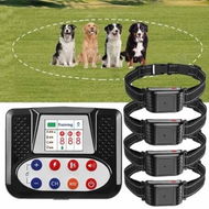 Detailed information about the product 2in1 Wireless Electric Dog Fence with Remote Shock Training Collar,Adjustable Warning Strength Range Sizes Rechargeable Containment System for 4 Dogs