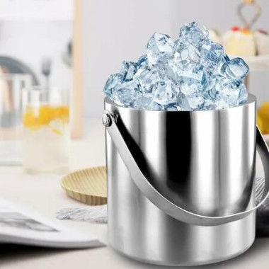 2L Stainless Steel Ice Bucket - Ideal for Cocktail Bar, Parties, Chilling Wine, Champagne