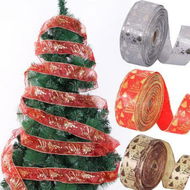 Detailed information about the product 2m/3 Roll Christmas Print Ribbon Xmas Tree Ornament Ribbon DIY Handmade Biscuit Gift Wrapping String Bow Christmas Decor.