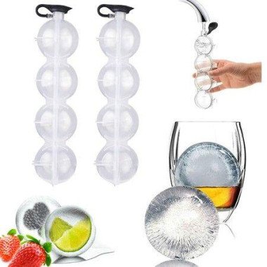 2P 4-Hole Whiskey Round Ice Ball Mold For Whiskey And Cocktails Keep Drinks Chilled