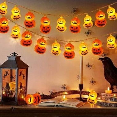 2Packs Halloween String Lights Decorations 3m 20 LED Halloween Window Lights Battery Power Window Lights for Home Halloween Party Decor Col Warm