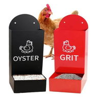 Detailed information about the product 2PC Chicken Oyster Shell Feeder and Sand Feeder Metal Chicken Feeder Chicken Coop Accessories Automatic Chicken Feeder