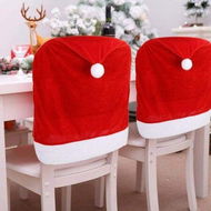 Detailed information about the product 2pc Red Hat Dining Chair SlipcoversChristmas Chair Back Covers Kitchen Chair Covers For Christmas Holiday Festival Decoration