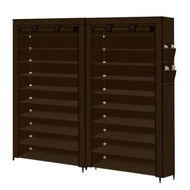 Detailed information about the product 2pcs 10 Tier Shoe Rack Storage Brown