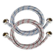 Detailed information about the product 2Pcs 1.5 Meters Washing Machine Hoses, Hot and Cold Striped Water Supply Hoses with 3/4'' Standard Interface fit for ALL Washer